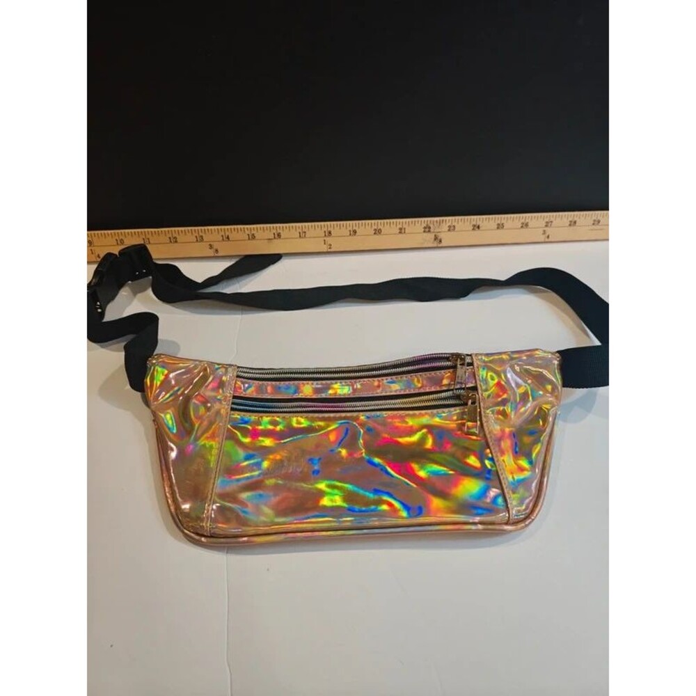 Women's Holographic Iridescent Plastic Fanny Pack / Belt Bag
